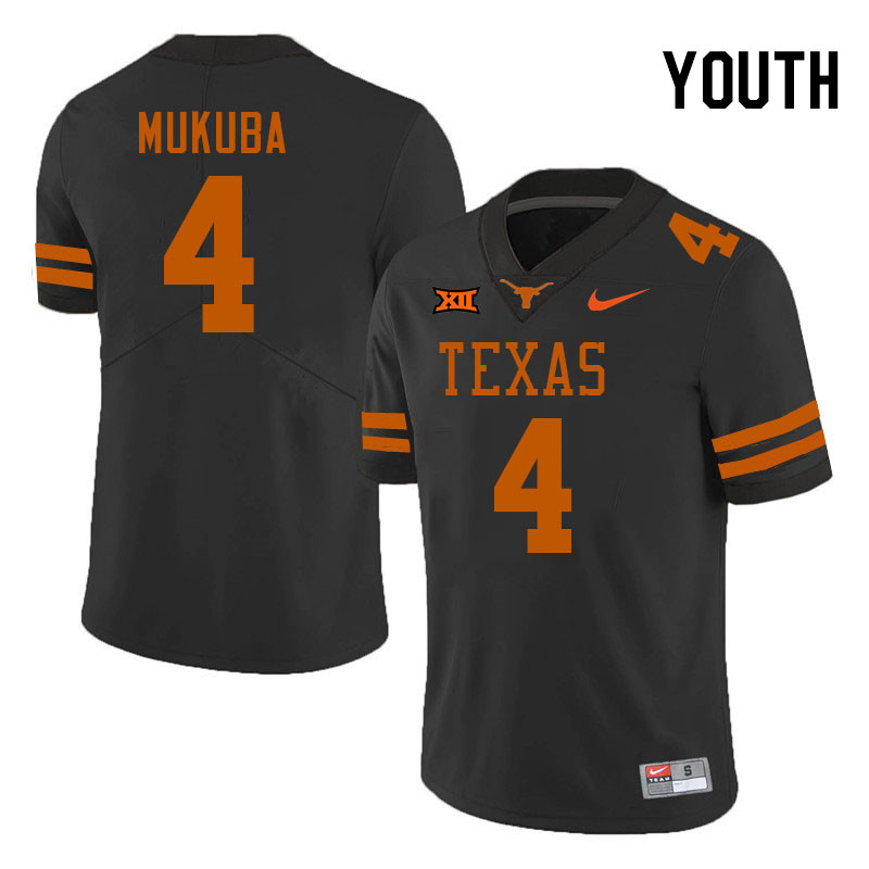 Youth #4 Andrew Mukuba Texas Longhorns College Football Jerseys Stitched-Black